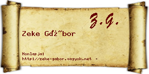 Zeke Gábor névjegykártya