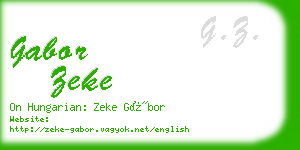 gabor zeke business card